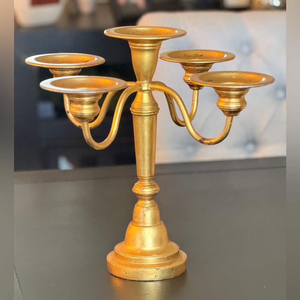 Pottery Barn Gold Candelabra